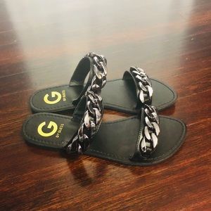 Women’s Guess Black Chain Sandals US Size 6.5